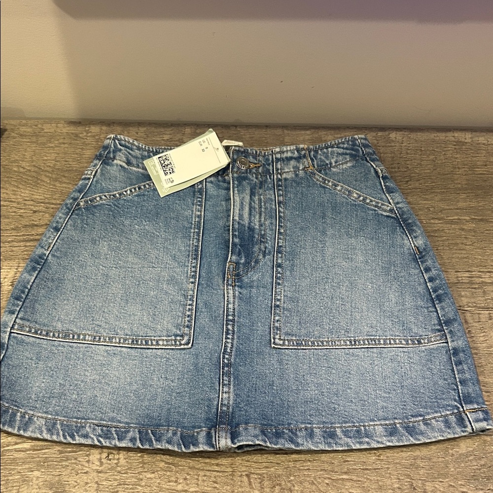 H&M Light Blue Denim A-Line Skirt
